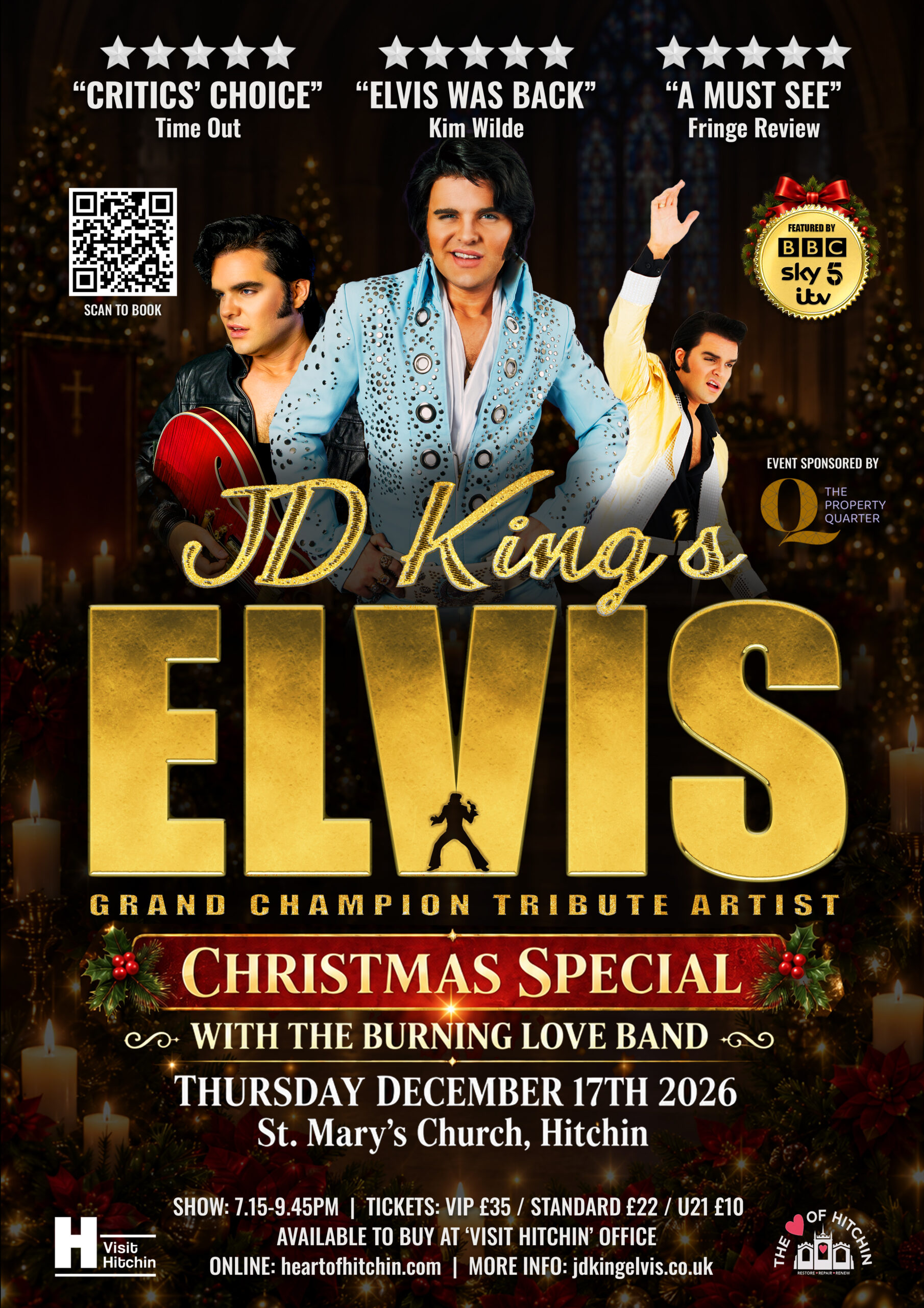 EVENT TITLE 3 poster – JD King Elvis tribute at Venue Name, Town